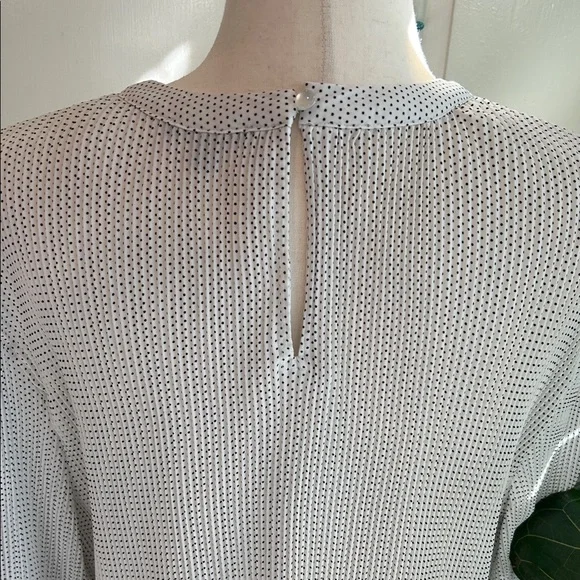 Adrianna Papell Georgette Pleated Polka Dot Blouse - Picture 6 of 11